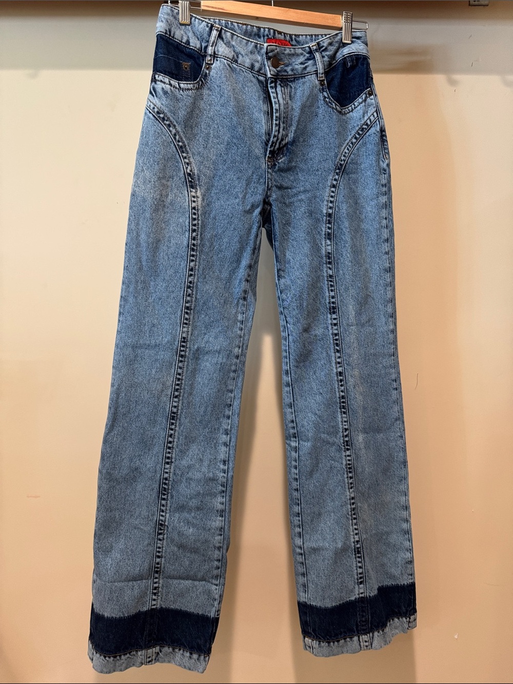 Max & Co. Light Blue Two-Tone Straight Jeans